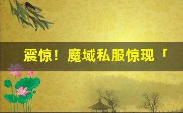 震惊！魔域私服惊现「无限刷怪」BUG，GM 亲自下场封号？